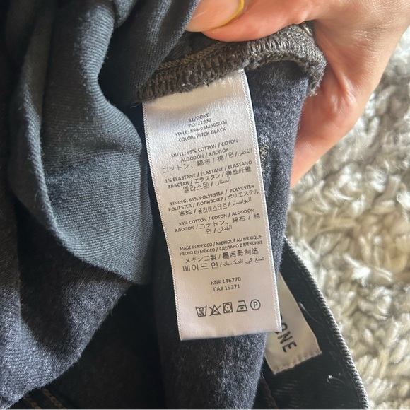 Re/done Straight Denim Jeans in Pitch Black sz 28 - Picture 5 of 6